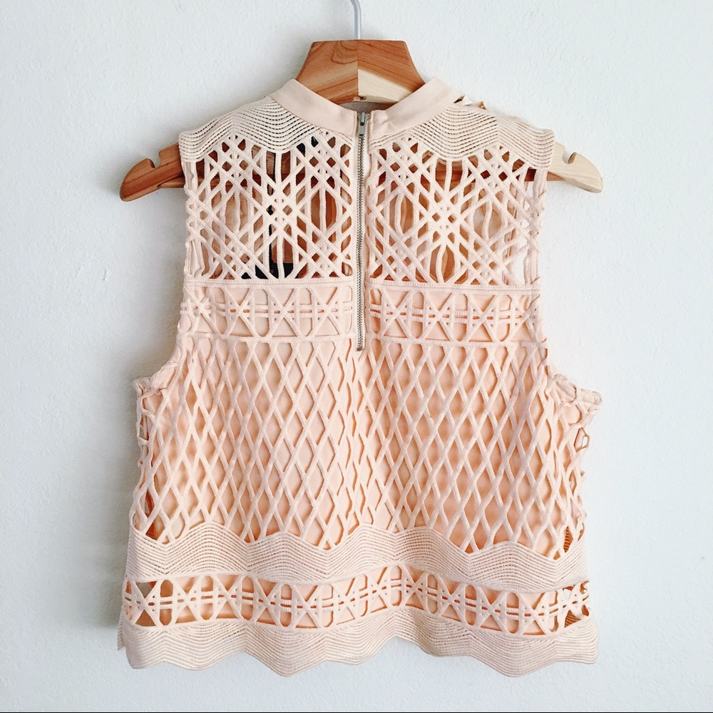 Kendall + Kylie Pale Pink Sleeveless Crochet Top - Picture 7 of 8